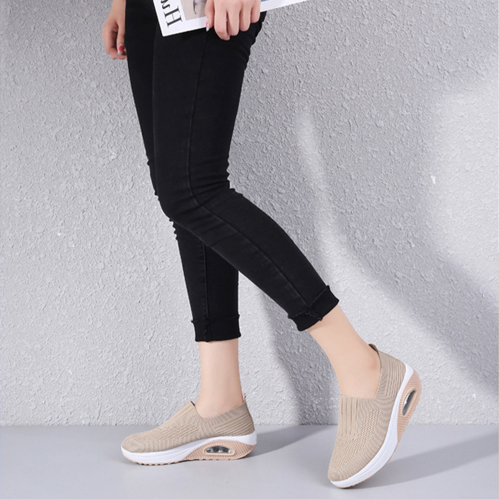 Atmungsaktive Luftpolster-Sneaker für Damen aus Fliegenstrick
