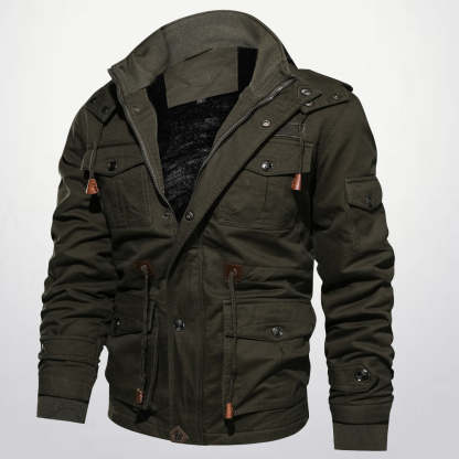  Neue Wolljacke mit mehreren Taschen für Herren