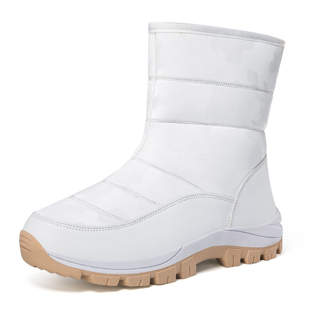 Winter-Damen-Schneestiefel aus Samt mit hohem Schaft und Reißverschluss
