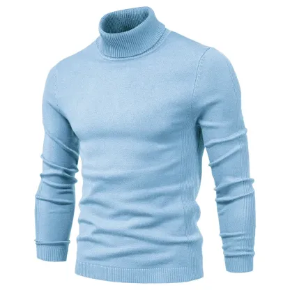 Herren-Pullover mit Rollkragen und Basic-Kaschmirbasis