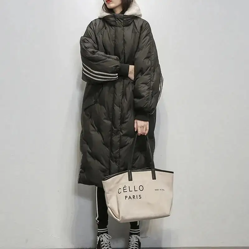 Lange gefütterte Jacke für Frauen
