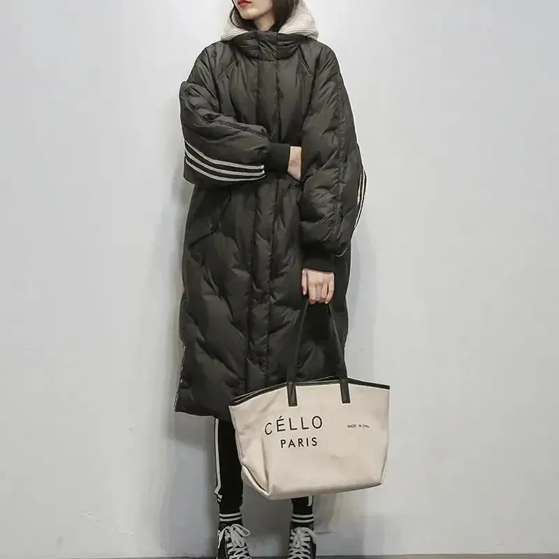 Lange gefütterte Jacke für Frauen