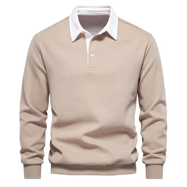 Neues Langarm-Revers-Poloshirt für Herren
