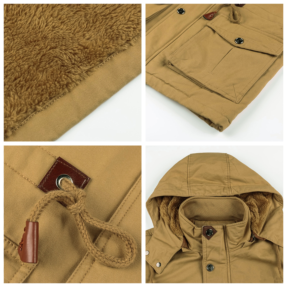  Neue Wolljacke mit mehreren Taschen für Herren