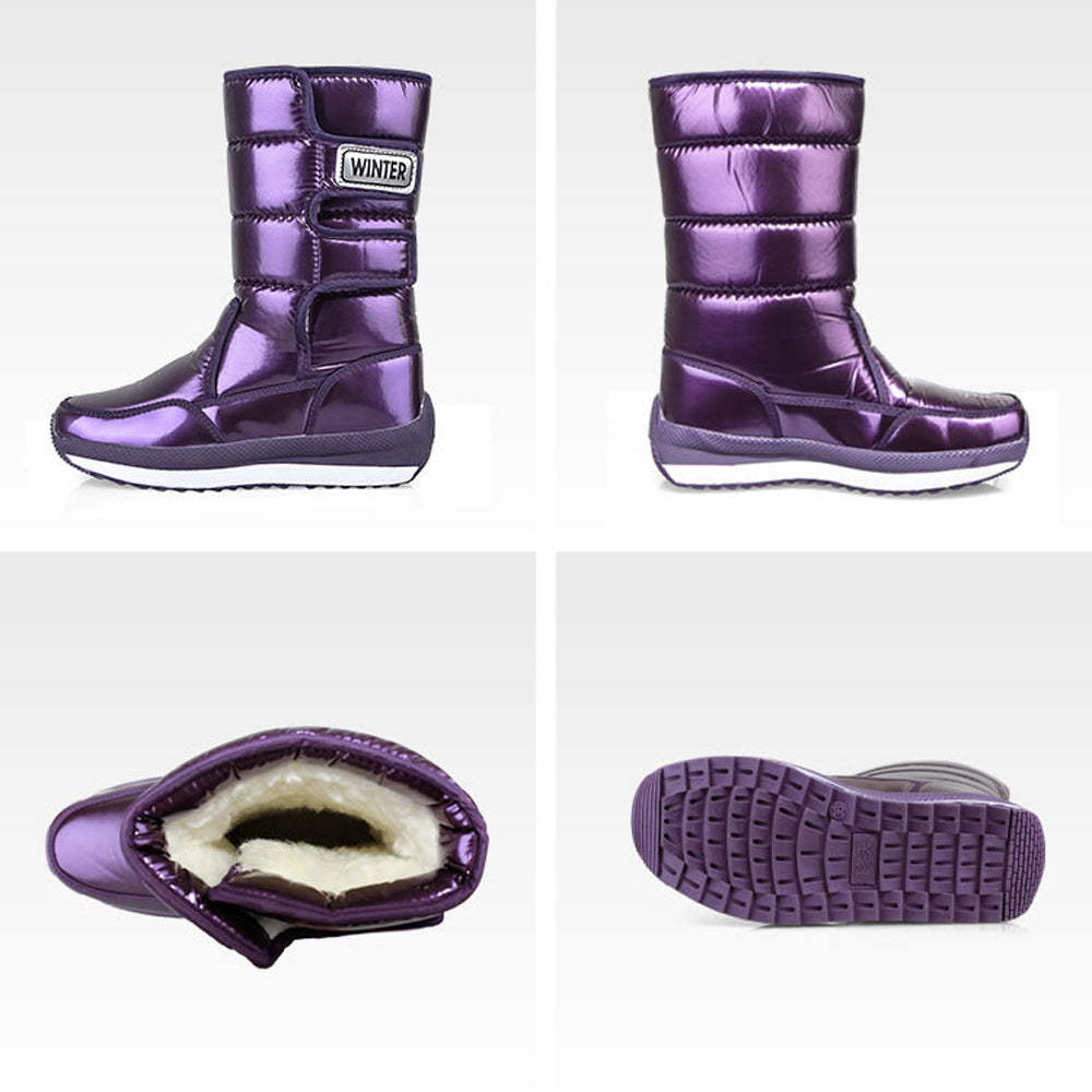 Winter neue Damen-Fleece verdickte warme Mid-Well-Stiefel