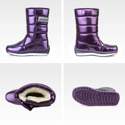 Winter neue Damen-Fleece verdickte warme Mid-Well-Stiefel