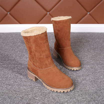 Neue trendige dicke, warme Martin-Stiefel mit runder Zehenpartie
