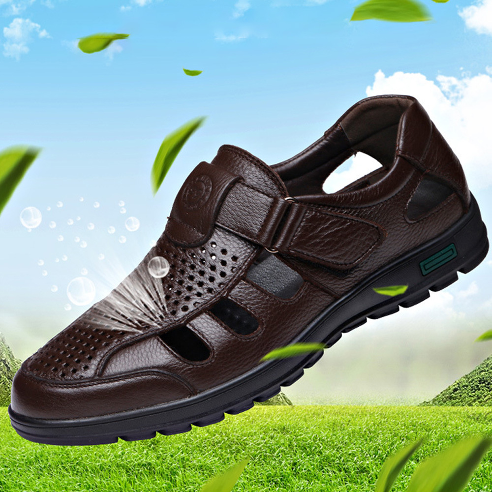 Herren-Hohlsandalen aus Premium-Rindsleder