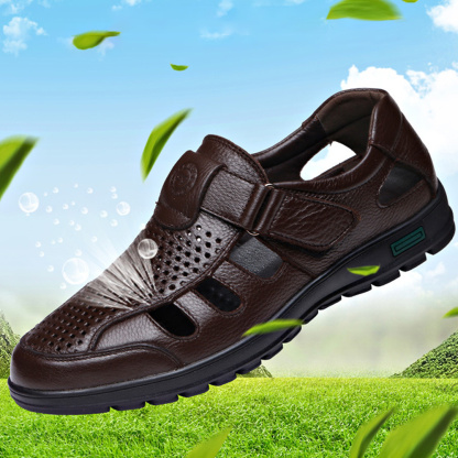 Herren-Hohlsandalen aus Premium-Rindsleder