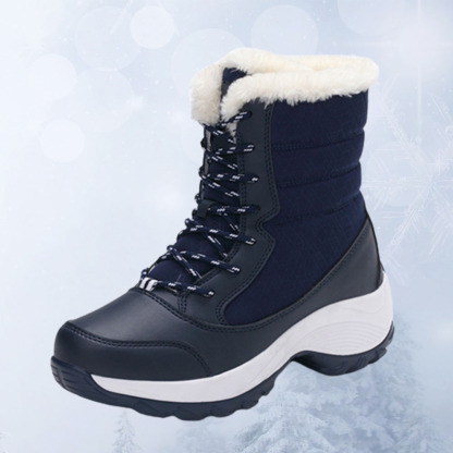 Hohe Damen-Schneestiefel aus Samt mit dicker Sohle für den Winter
