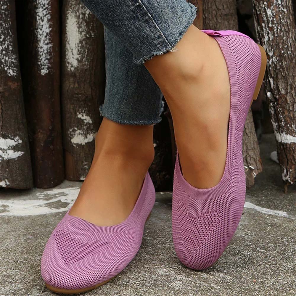 Gewebte, atmungsaktive, flache Freizeitschuhe für Damen