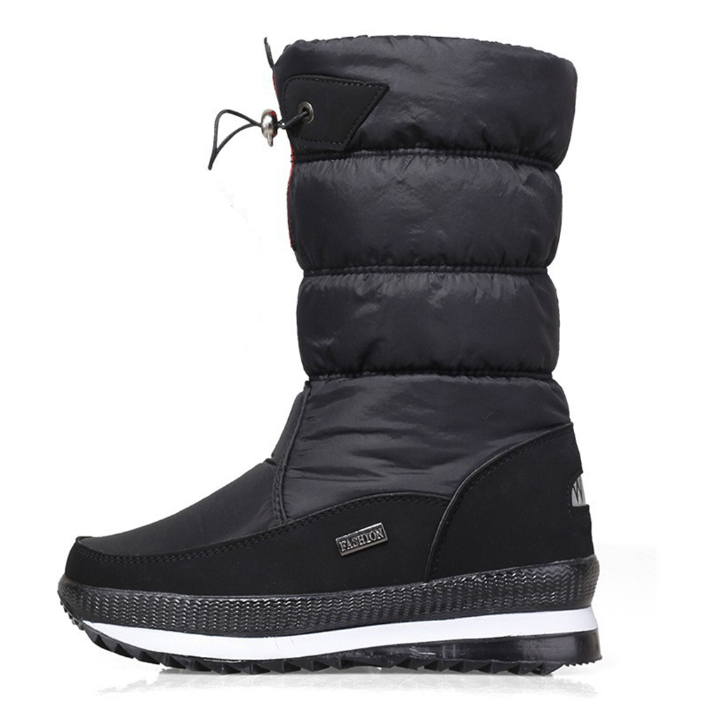 Verdickte und warme Winter-Casual-wasserdichte Anti-Ski-Stiefel in der Mitte der Wade