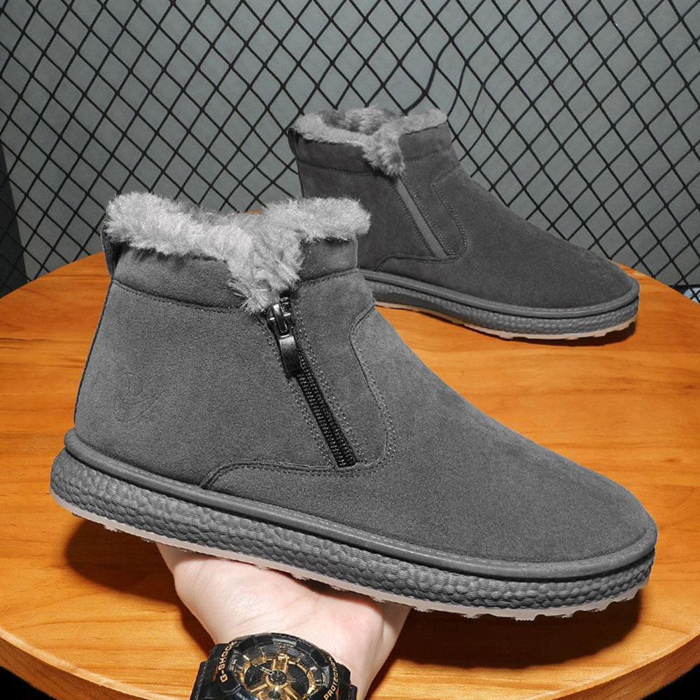 Rutschfeste, modische, warme Herren-Baumwollschuhe mit seitlichem Reißverschluss
