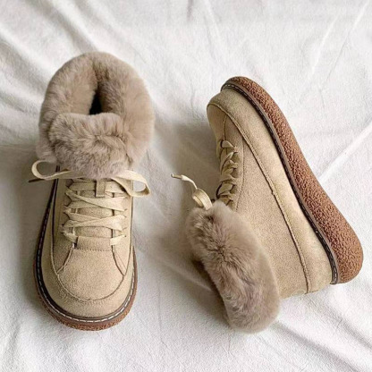 Wintermodische pelzige warme Damen-Kurzstiefel