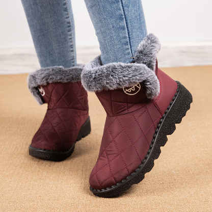 Damen-High-Top-Stiefel aus Fleece-Baumwolle