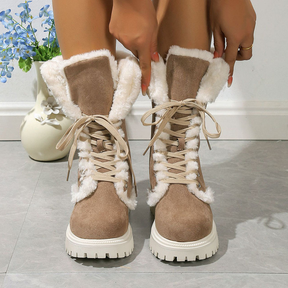 Lange Damen-Schneestiefel aus Fleece