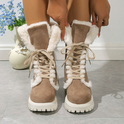 Lange Damen-Schneestiefel aus Fleece