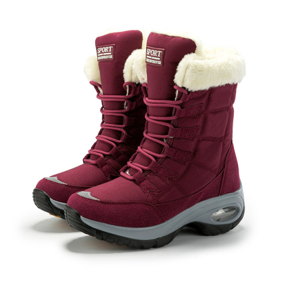 Hohe, rutschfeste Samt-Schneestiefel für Damen