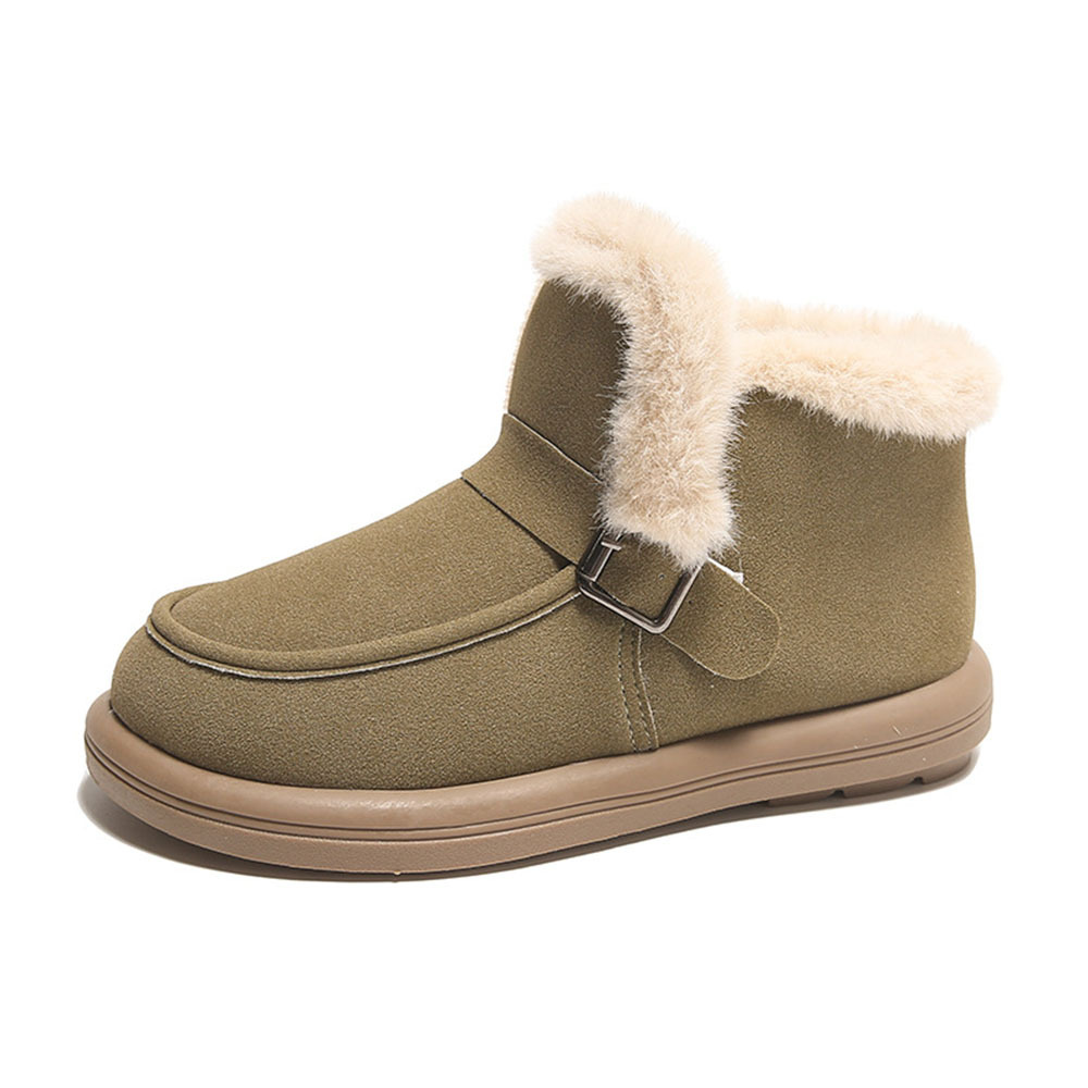 Wintersamt verdickte warme Slip-on-Damenstiefel