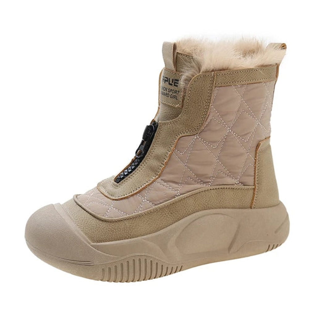 Neue Damen-Schneestiefel im Retro-Stil mit weicher Sohle und Samt