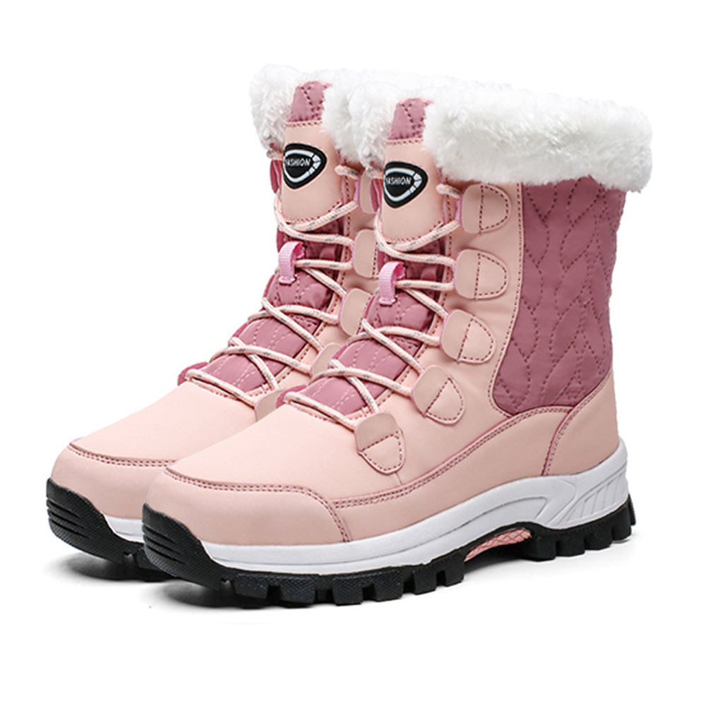 Winterverdickte und samtige High-Top-Schneestiefel für Damen
