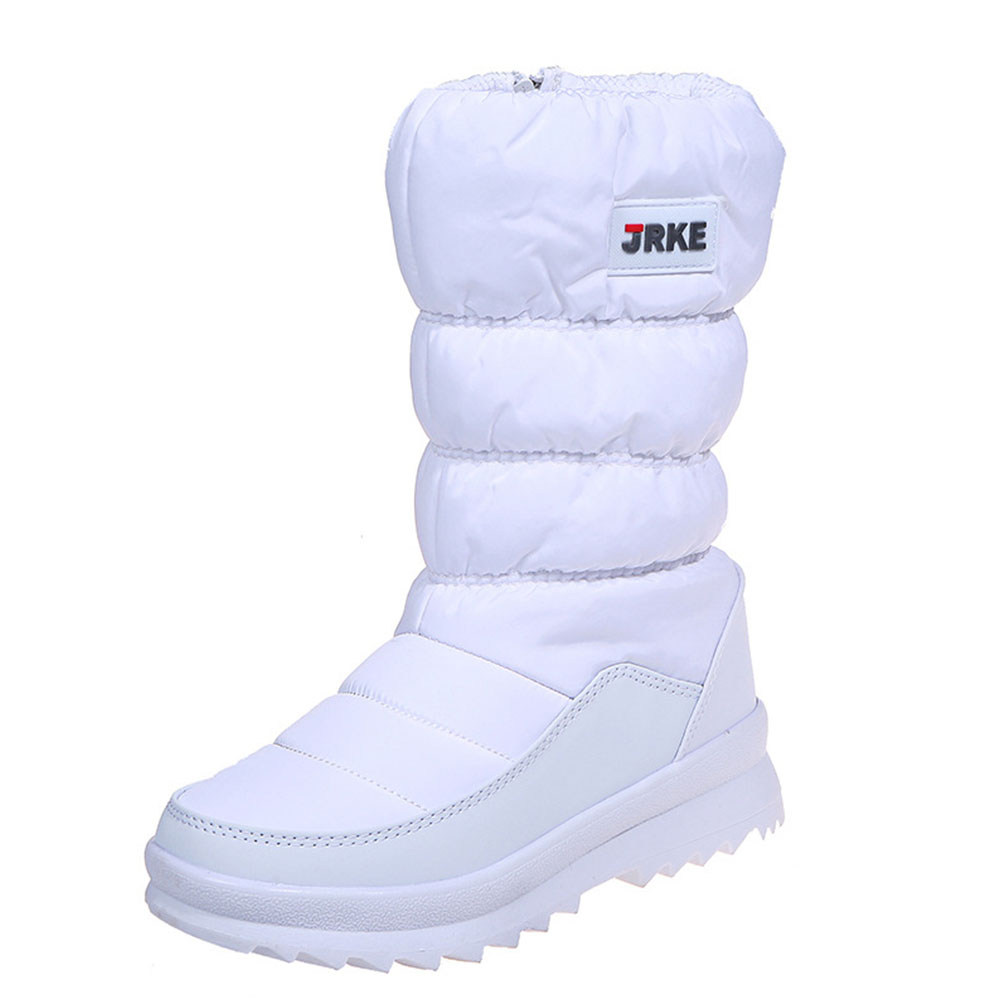 Damen-Schneestiefel mit dicker Sohle und mittelhohem Fleece aus Fleece