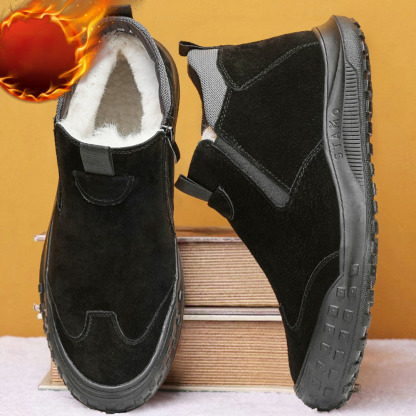 Herren-Winterstiefel aus Fleece mit hohem Schaft aus Baumwolle