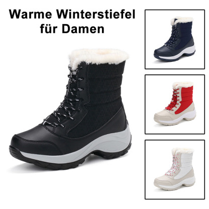Hohe Damen-Schneestiefel aus Samt mit dicker Sohle für den Winter