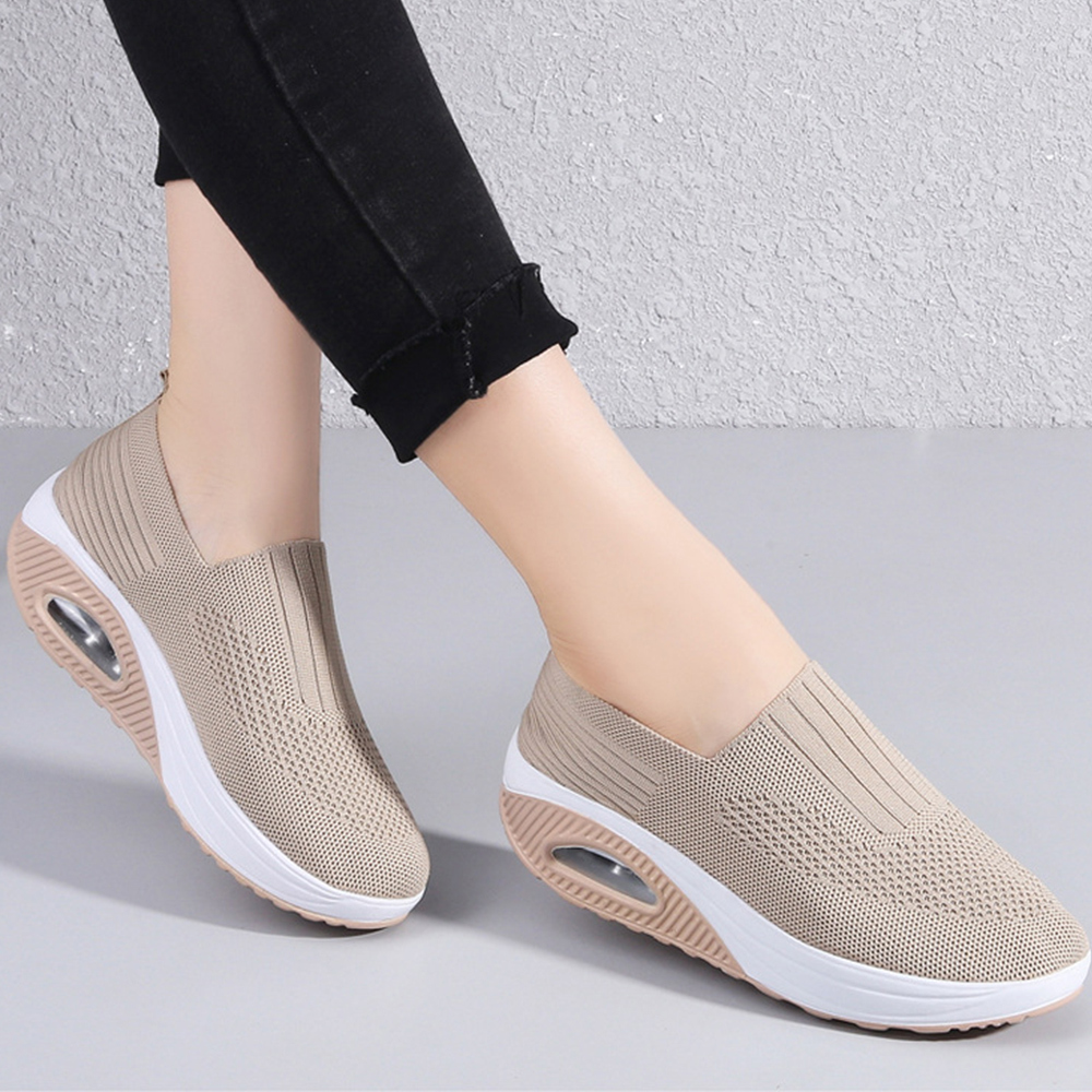 Atmungsaktive Luftpolster-Sneaker für Damen aus Fliegenstrick