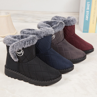 Damen-High-Top-Stiefel aus Fleece-Baumwolle