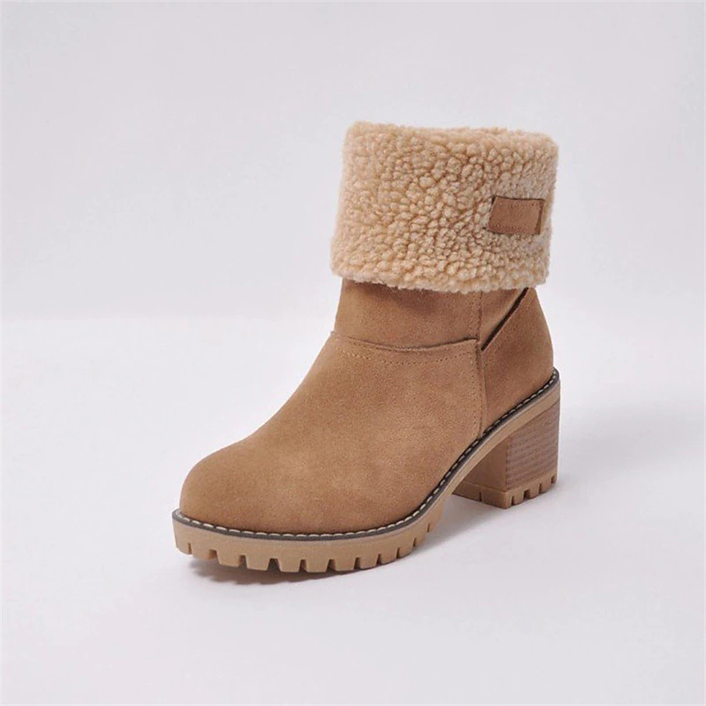 Neue, mit Kaschmir gefütterte, mittelhohe Baumwollstiefel für Damen