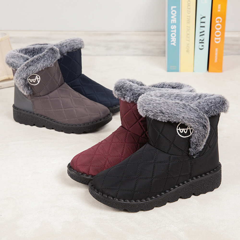 Damen-High-Top-Stiefel aus Fleece-Baumwolle