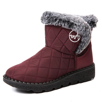 Damen-High-Top-Stiefel aus Fleece-Baumwolle