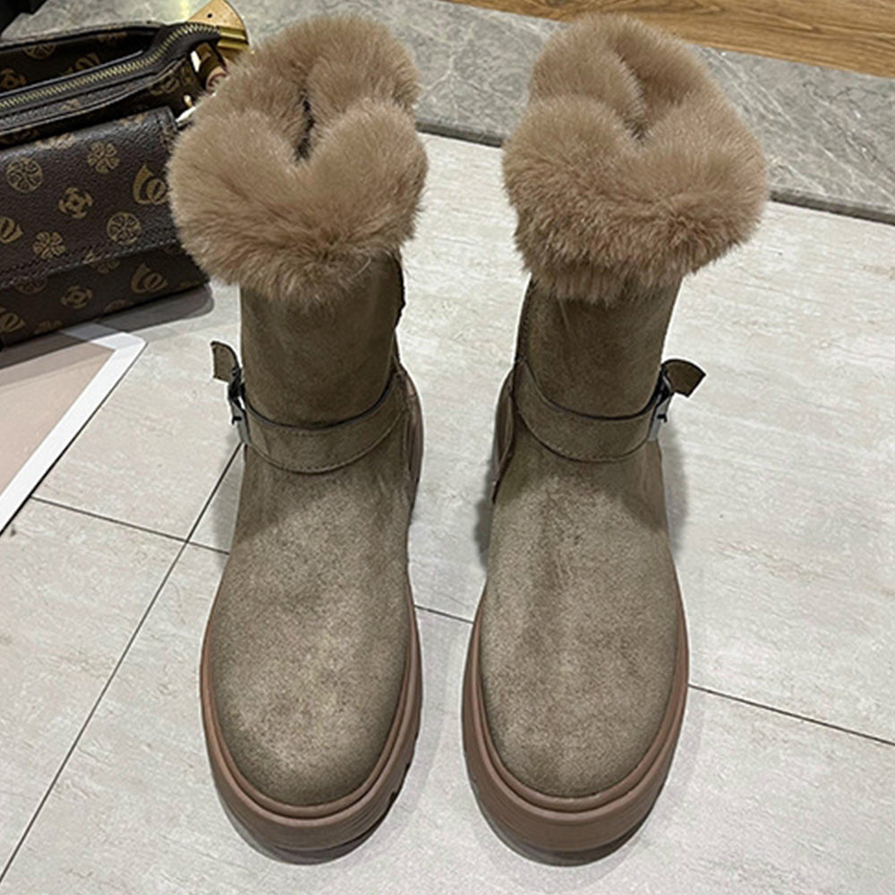 Winter neuer Stil plus samtverdickte warme Mittelrohr-warme Schuhe