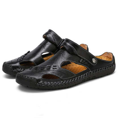 🔥SCHLUSSVERKAUF🎁--60 % RABATT 🎉 Lässige, atmungsaktive, handgefertigte Ledersandalen für Herren