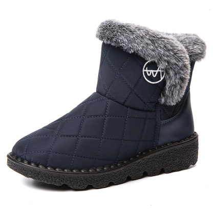 Damen-High-Top-Stiefel aus Fleece-Baumwolle