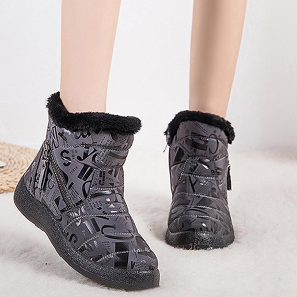 Damen Doppelreißverschluss Kurzschlauch Warme Stiefel