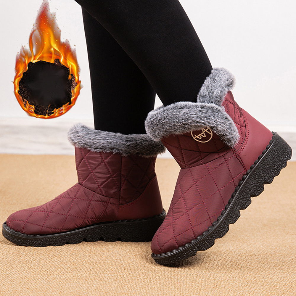 Damen-High-Top-Stiefel aus Fleece-Baumwolle