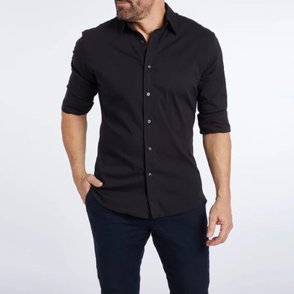 THERLING Camicia elasticizzata con cerniera da uomo nuova primavera