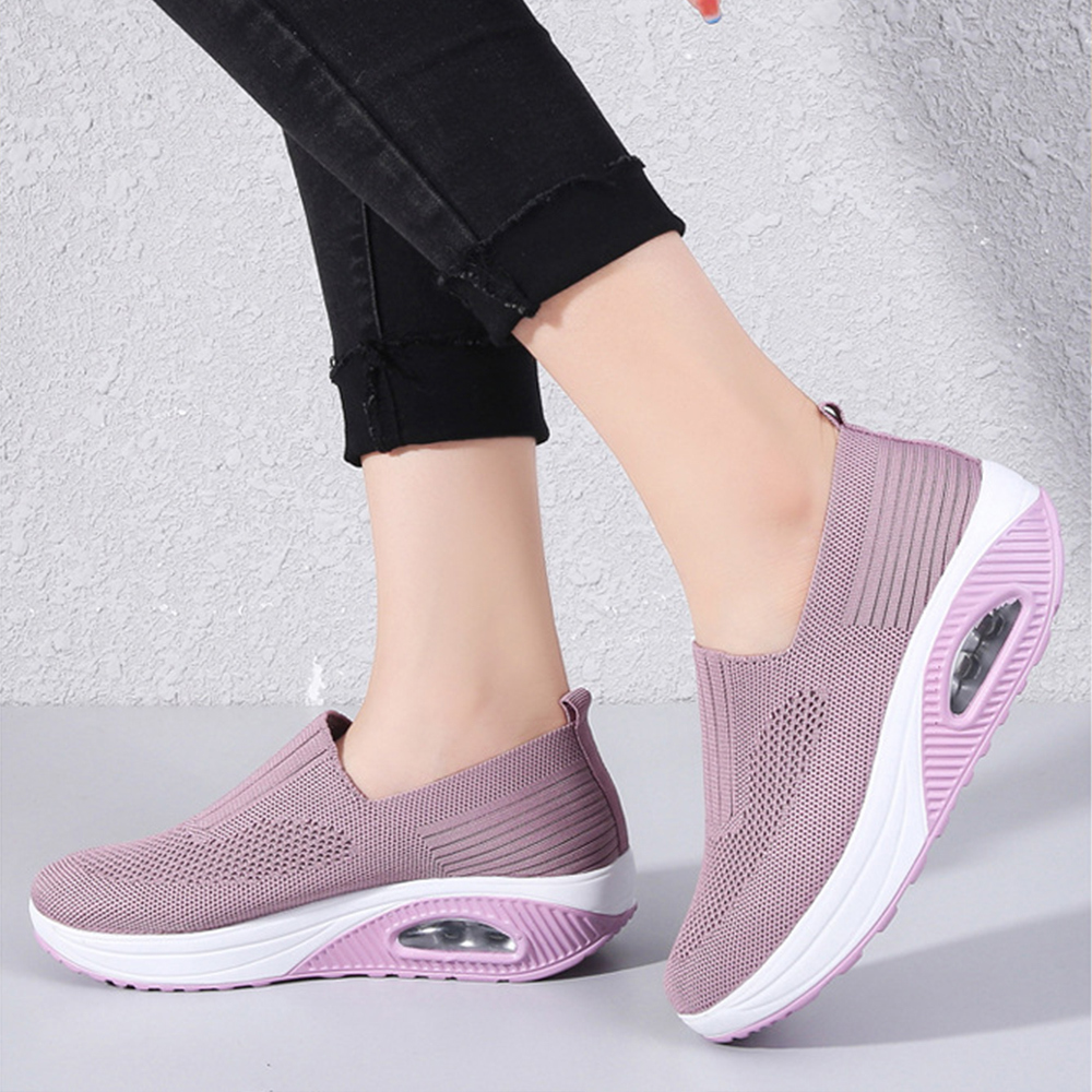 Atmungsaktive Luftpolster-Sneaker für Damen aus Fliegenstrick
