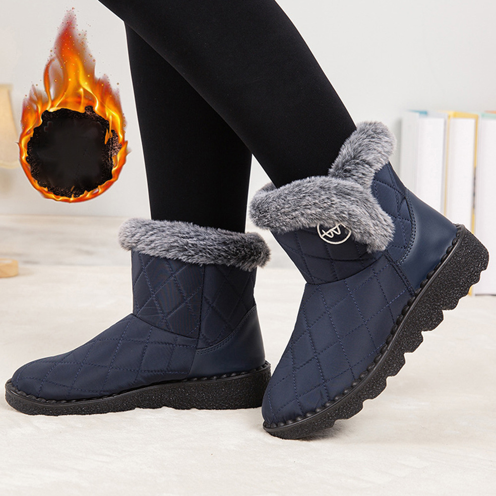 Damen-High-Top-Stiefel aus Fleece-Baumwolle