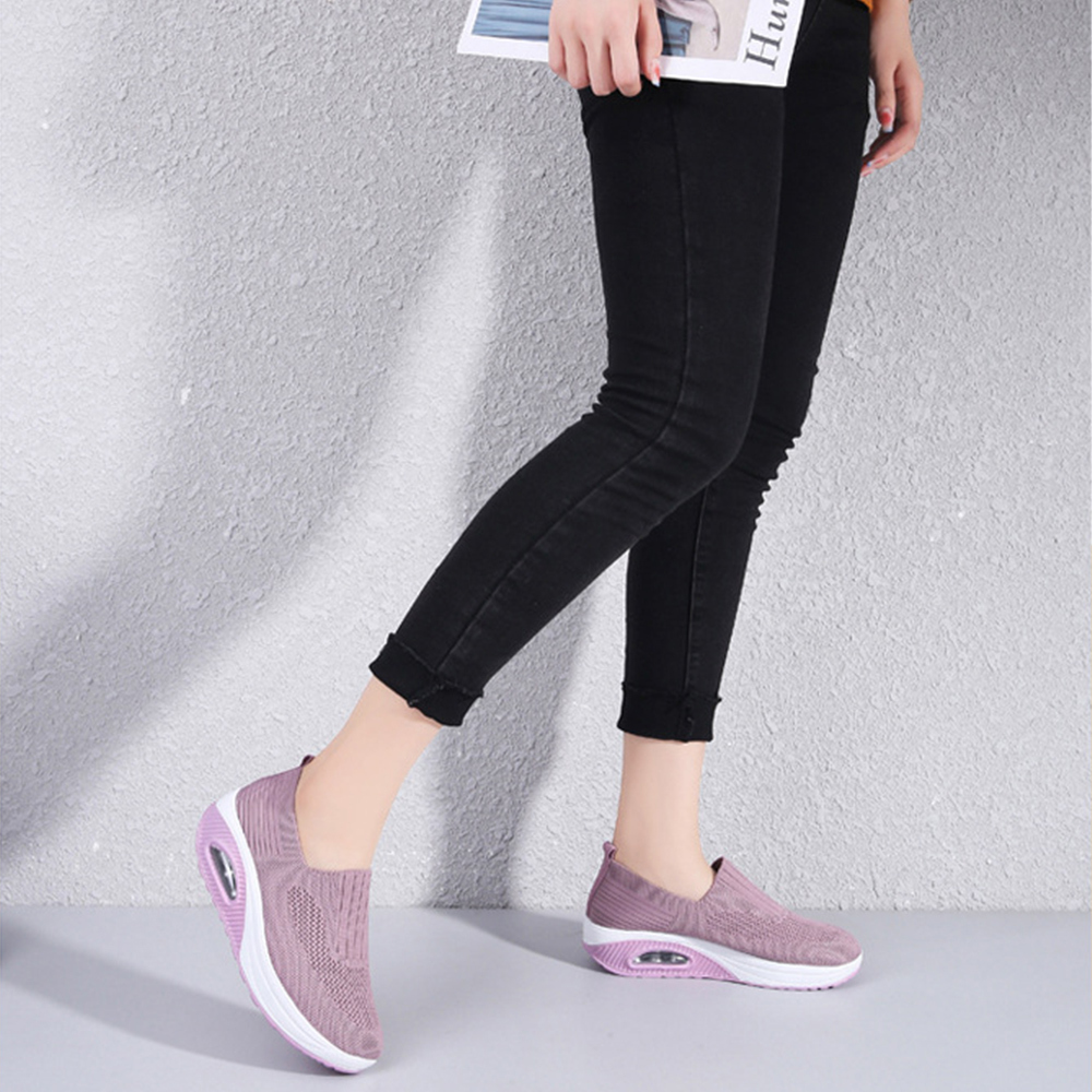 Atmungsaktive Luftpolster-Sneaker für Damen aus Fliegenstrick