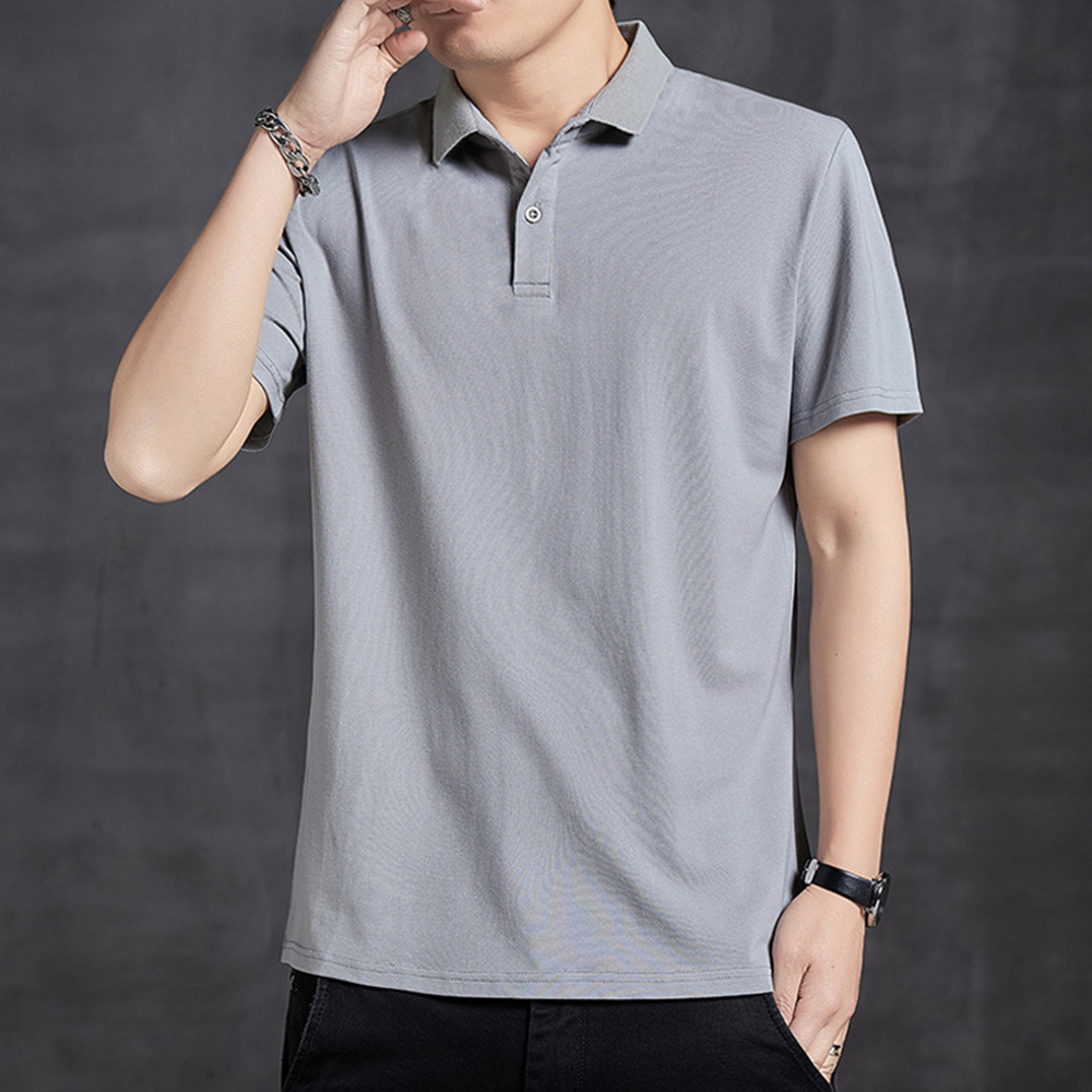 Therling™ POLO-Shirt für Herren, Revers, einfarbig, Business-Casual, kurze Ärmel
