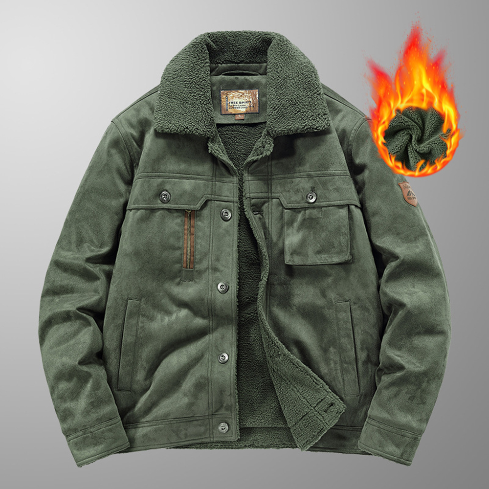  Herren-Winterjacke aus Plüsch-Wildleder