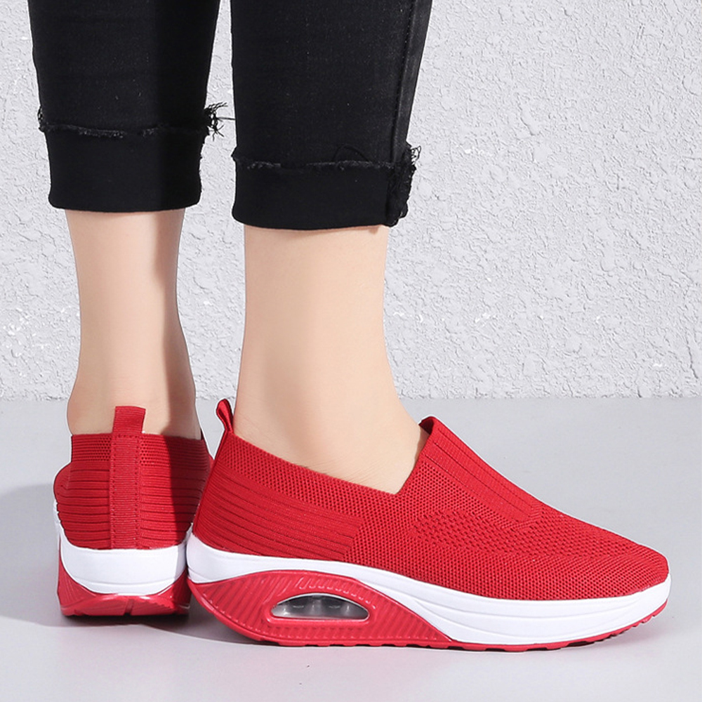 Atmungsaktive Luftpolster-Sneaker für Damen aus Fliegenstrick