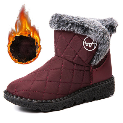 Damen-High-Top-Stiefel aus Fleece-Baumwolle
