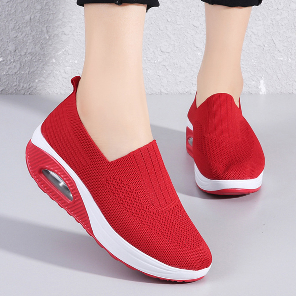 Atmungsaktive Luftpolster-Sneaker für Damen aus Fliegenstrick