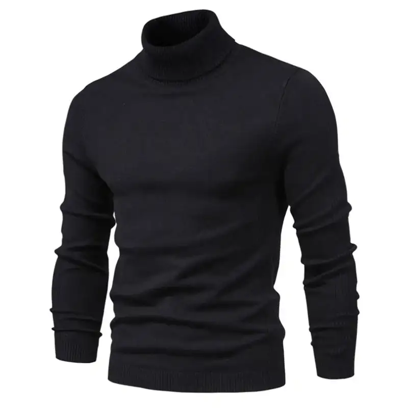 Herren-Pullover mit Rollkragen und Basic-Kaschmirbasis