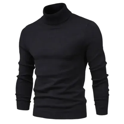 Herren-Pullover mit Rollkragen und Basic-Kaschmirbasis