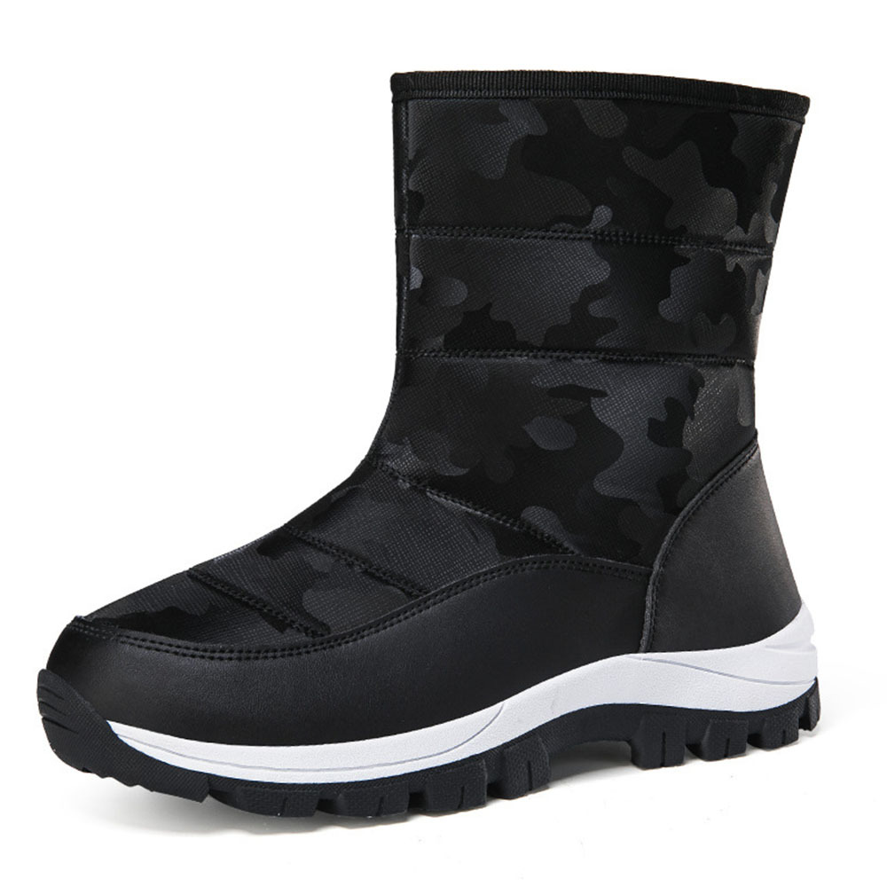 Winter-Damen-Schneestiefel aus Samt mit hohem Schaft und Reißverschluss